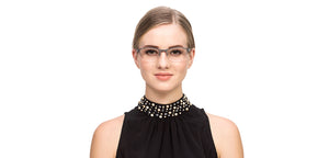 Gunmetal Rectangle Half Rim Unisex Eyeglasses by Vincent Chase Online-119645