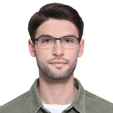 Load image into Gallery viewer, Gunmetal Rectangle Half Rim Unisex Eyeglasses by Vincent Chase Online-119645