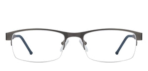 Gunmetal Rectangle Half Rim Unisex Eyeglasses by Vincent Chase Online-119645
