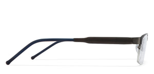 Gunmetal Rectangle Half Rim Unisex Eyeglasses by Vincent Chase Online-119645