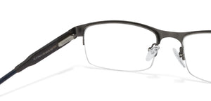 Gunmetal Rectangle Half Rim Unisex Eyeglasses by Vincent Chase Online-119645