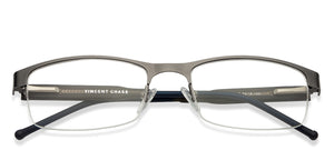 Gunmetal Rectangle Half Rim Unisex Eyeglasses by Vincent Chase Online-119645