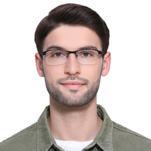 Load image into Gallery viewer, Black Rectangle Half Rim Unisex Eyeglasses by Vincent Chase Online-119646