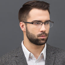 Load image into Gallery viewer, Black Rectangle Half Rim Unisex Eyeglasses by Vincent Chase Online-119646