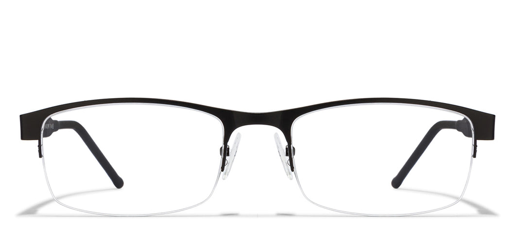 Black Rectangle Half Rim Unisex Eyeglasses by Vincent Chase Online-119646