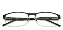 Load image into Gallery viewer, Black Rectangle Half Rim Unisex Eyeglasses by Vincent Chase Online-119646