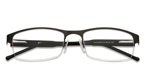 Black Rectangle Half Rim Unisex Eyeglasses by Vincent Chase Online-119646