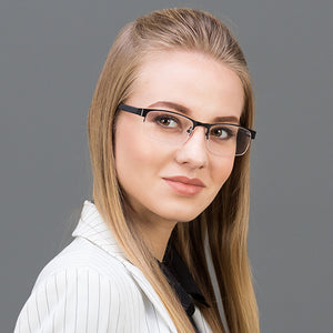 Black Rectangle Half Rim Unisex Eyeglasses by Vincent Chase Online-119646
