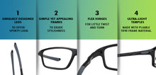 Load image into Gallery viewer, Black Rectangle Full Rim Unisex Eyeglasses by Lenskart Air Online-120192