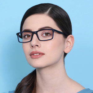 Blue Rectangle Full Rim Unisex Eyeglasses by Vincent Chase Online-139235