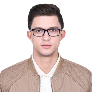 Blue Rectangle Full Rim Unisex Eyeglasses by Vincent Chase Online-139235