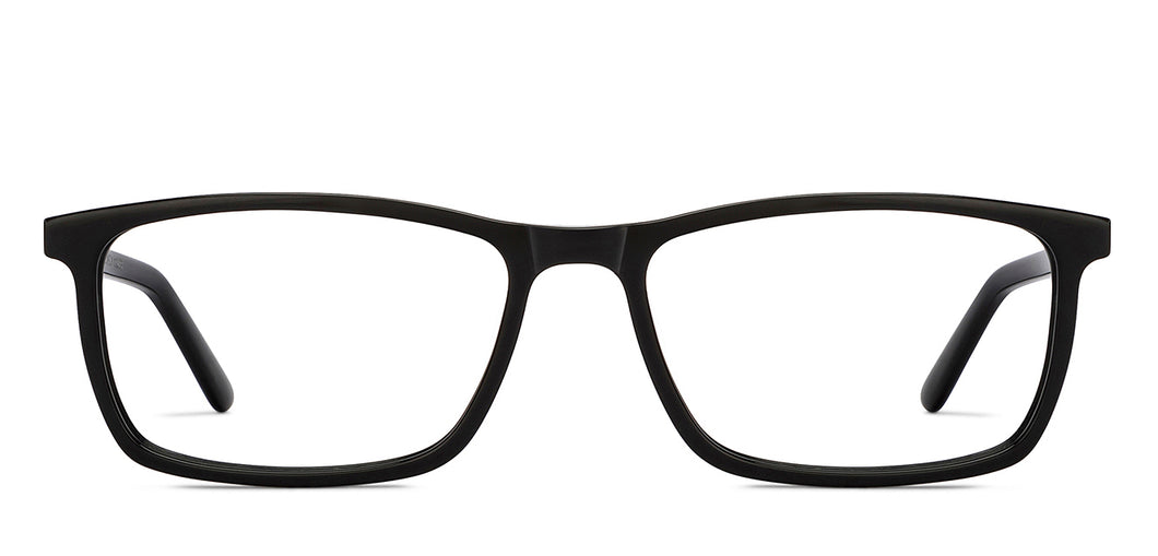 Black Rectangle Full Rim Unisex Eyeglasses by Vincent Chase-209222