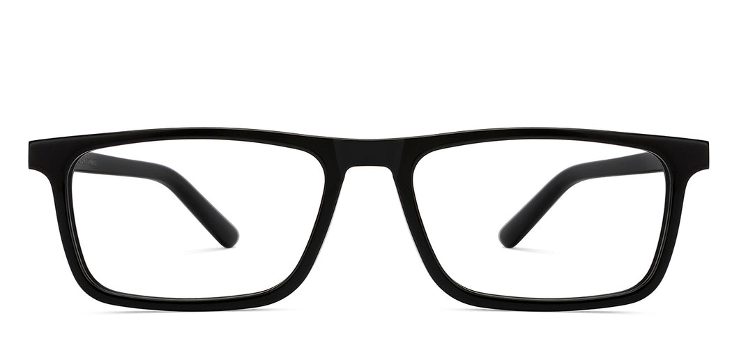 Black Rectangle Full Rim Unisex Eyeglasses by Vincent Chase-209223