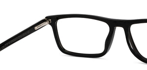 Black Rectangle Full Rim Unisex Eyeglasses by Vincent Chase-209223