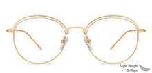 Load image into Gallery viewer, Gold Round Full Rim Unisex Eyeglasses by Vincent Chase Online-139076
