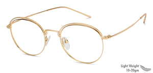 Gold Round Full Rim Unisex Eyeglasses by Vincent Chase Online-139076