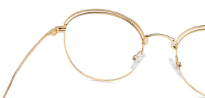 Gold Round Full Rim Unisex Eyeglasses by Vincent Chase Online-139076