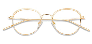 Gold Round Full Rim Unisex Eyeglasses by Vincent Chase Online-139076