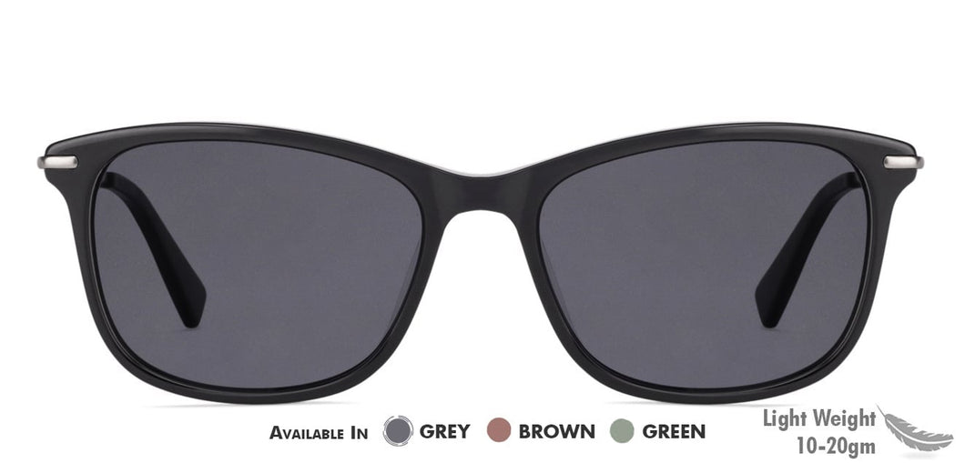 Black Rectangle Full Rim Unisex Eyeglasses by Vincent Chase Online-139146