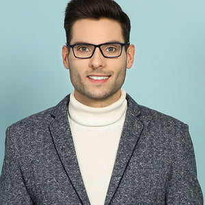 Blue Rectangle Full Rim Unisex Eyeglasses by Lenskart Air Online-139733