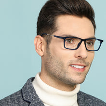 Load image into Gallery viewer, Blue Rectangle Full Rim Unisex Eyeglasses by Lenskart Air Online-139733