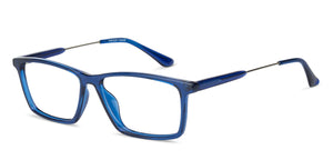 Blue Rectangle Full Rim Unisex Eyeglasses by Lenskart Air Online-139733