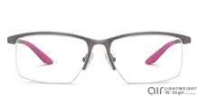 Load image into Gallery viewer, Gunmetal Rectangle Half Rim Unisex Eyeglasses by Lenskart Air Online-139749