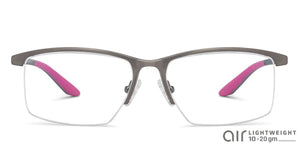 Gunmetal Rectangle Half Rim Unisex Eyeglasses by Lenskart Air Online-139749