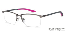 Load image into Gallery viewer, Gunmetal Rectangle Half Rim Unisex Eyeglasses by Lenskart Air Online-139749