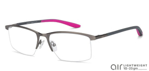 Gunmetal Rectangle Half Rim Unisex Eyeglasses by Lenskart Air Online-139749