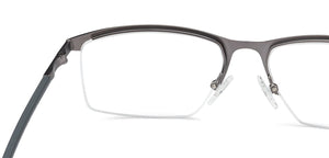 Gunmetal Rectangle Half Rim Unisex Eyeglasses by Lenskart Air Online-139749