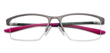 Load image into Gallery viewer, Gunmetal Rectangle Half Rim Unisex Eyeglasses by Lenskart Air Online-139749
