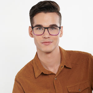 Purple Rectangle Full Rim Unisex Eyeglasses by Vincent Chase Online-148858