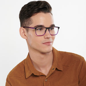 Purple Rectangle Full Rim Unisex Eyeglasses by Vincent Chase Online-148858