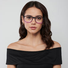 Load image into Gallery viewer, Purple Rectangle Full Rim Unisex Eyeglasses by Vincent Chase Online-148858