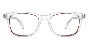 Crystal Red Transparent Rectangle Full Rim Unisex Eyeglasses by Vincent Chase-219864