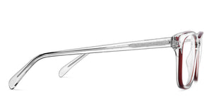 Crystal Red Transparent Rectangle Full Rim Unisex Eyeglasses by Vincent Chase-219864