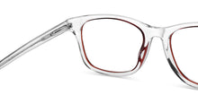 Load image into Gallery viewer, Crystal Red Transparent Rectangle Full Rim Unisex Eyeglasses by Vincent Chase-219864