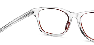 Crystal Red Transparent Rectangle Full Rim Unisex Eyeglasses by Vincent Chase-219864