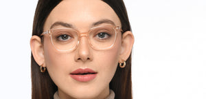 Pink Rectangle Full Rim Women Eyeglasses by Vincent Chase-210271