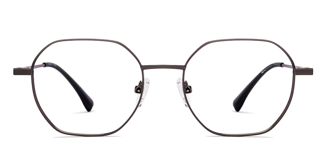 Gunmetal Geometric Full Rim Unisex Eyeglasses by Vincent Chase-218986