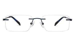 Blue Rectangle Rimless Unisex Eyeglasses by Vincent Chase Online-201316