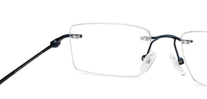 Blue Rectangle Rimless Unisex Eyeglasses by Vincent Chase Online-201316