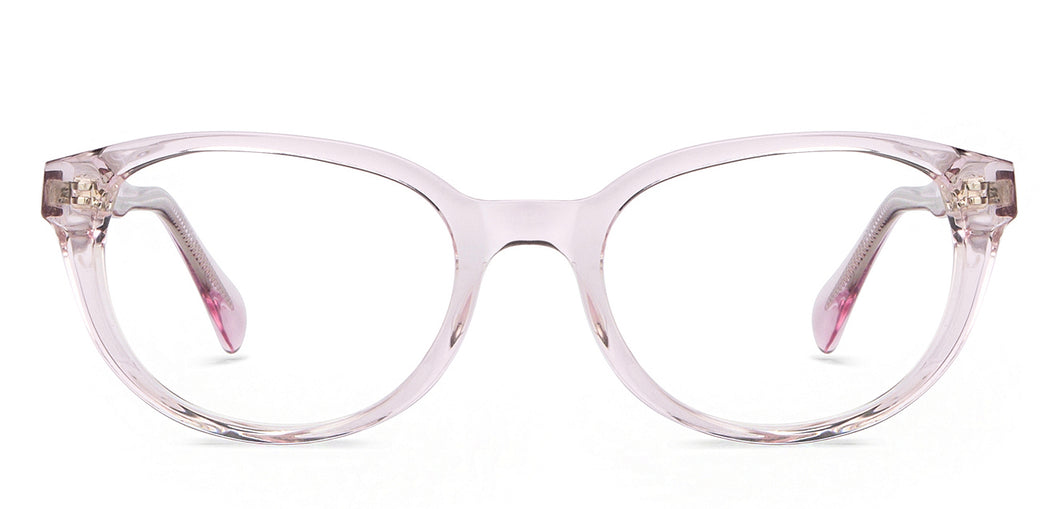 Pink Transparent Round Full Rim Women Eyeglasses by Vincent Chase-206656
