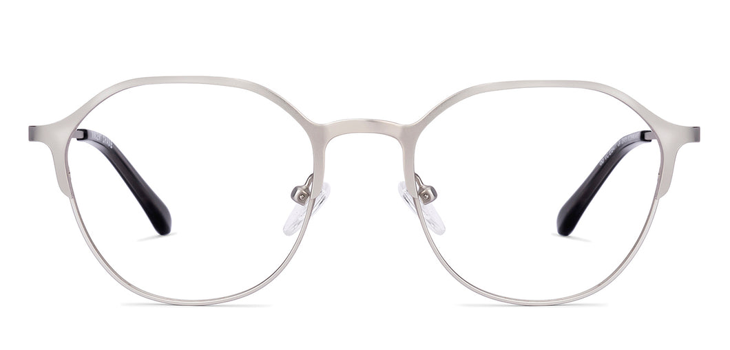 Silver Geometric Full Rim Unisex Eyeglasses by Vincent Chase-224216