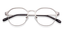 Load image into Gallery viewer, Silver Geometric Full Rim Unisex Eyeglasses by Vincent Chase-224216