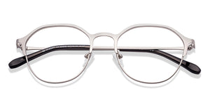 Silver Geometric Full Rim Unisex Eyeglasses by Vincent Chase-224216
