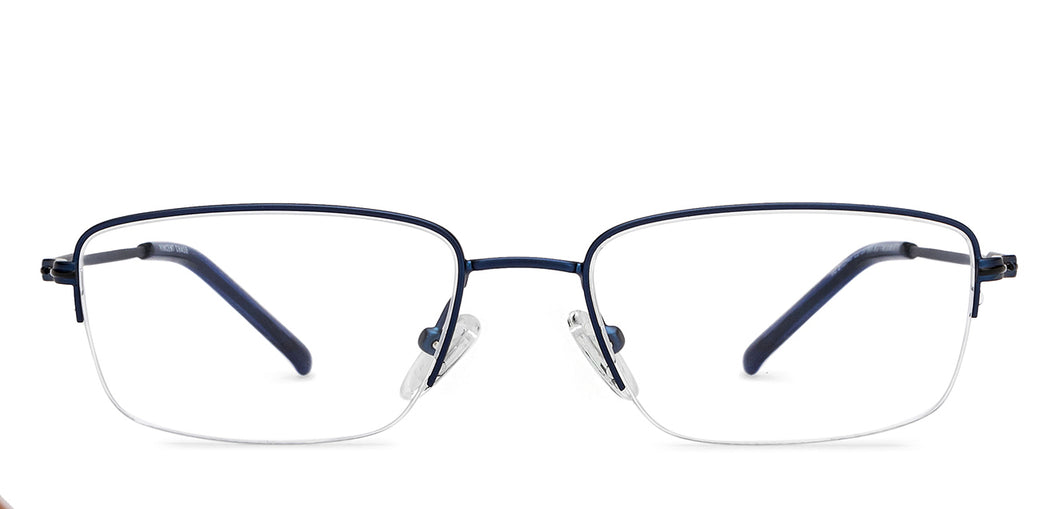 Blue Rectangle Half Rim Unisex Eyeglasses by Vincent Chase Online-207969