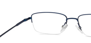 Blue Rectangle Half Rim Unisex Eyeglasses by Vincent Chase Online-207969