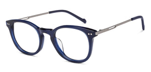 Blue Round Full Rim Unisex Eyeglasses by Vincent Chase-208238
